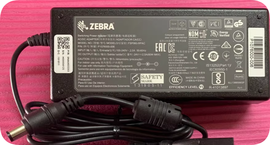 Original Zebra 24V 2.5A Power Adapter for ZD888T GT800 GT820 GK420 EZ1105 Printer, 6.3x3 Original Zebra 24V 2.5A Power Adapter for ZD888T GT800 GT820 GK420 EZ1105 Printer, 6.3x3